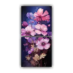 GENERICO - Pintura Decorativa Original De Geranios En 70x140 Cm