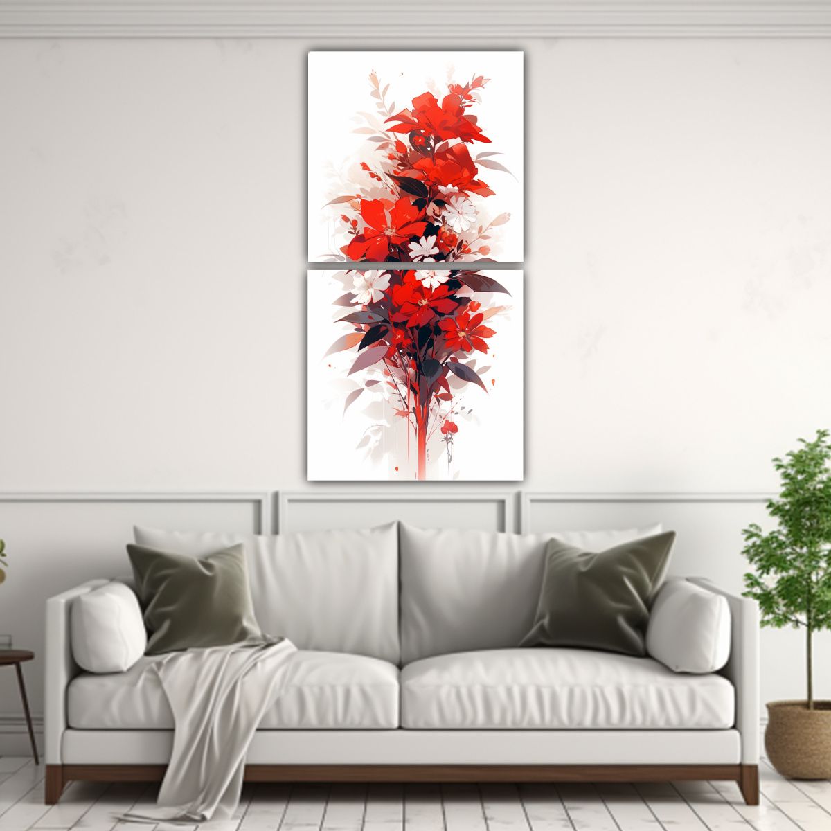 GENERICO - Pinturas Decorativas En El Estilo Neonoir Blanco 70x140 Cm