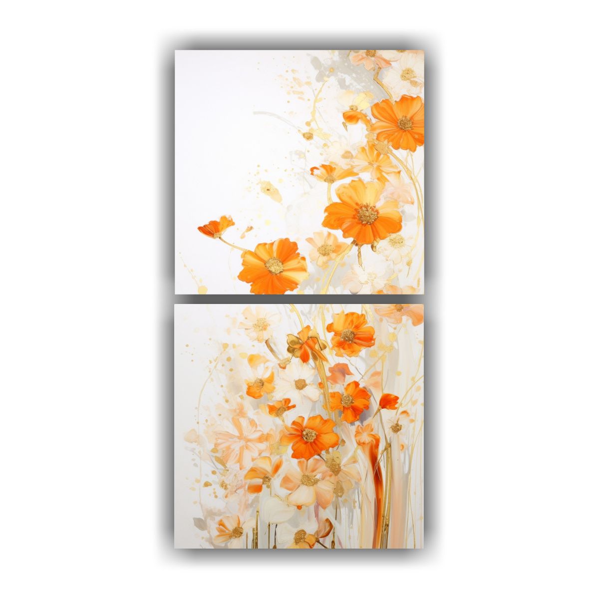 GENERICO - Dos Composiciones Abstractas En Esquema Pintura 80x160 Cm