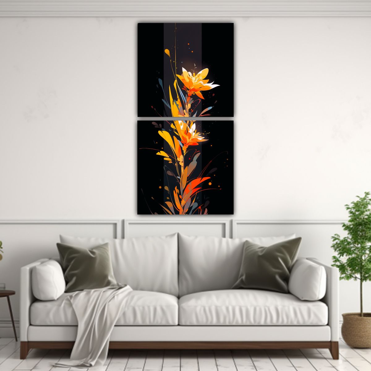 GENERICO - Cuadros Decorativos Estilo Galería En Amarillo Y 80x160 Cm