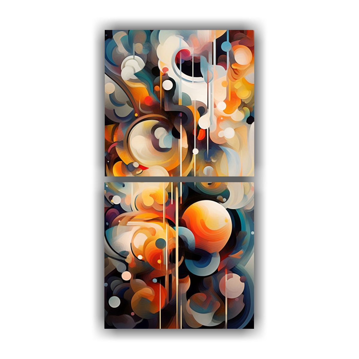 GENERICO - Set De 2 Telas En Bastidor Conceptual 80x160 Cm