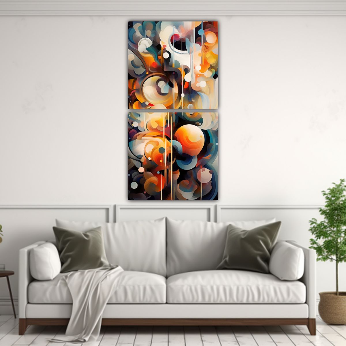 GENERICO - Set De 2 Telas En Bastidor Conceptual 80x160 Cm