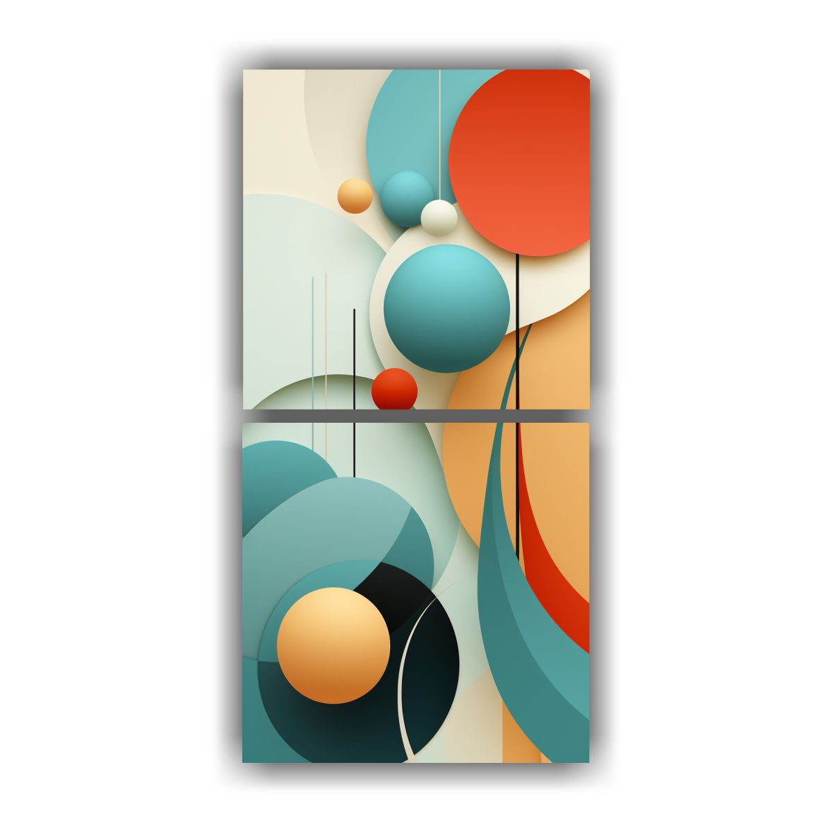 GENERICO - Cuadros Abstractos Minimalistas Con Intensa Gama 70x140 Cm