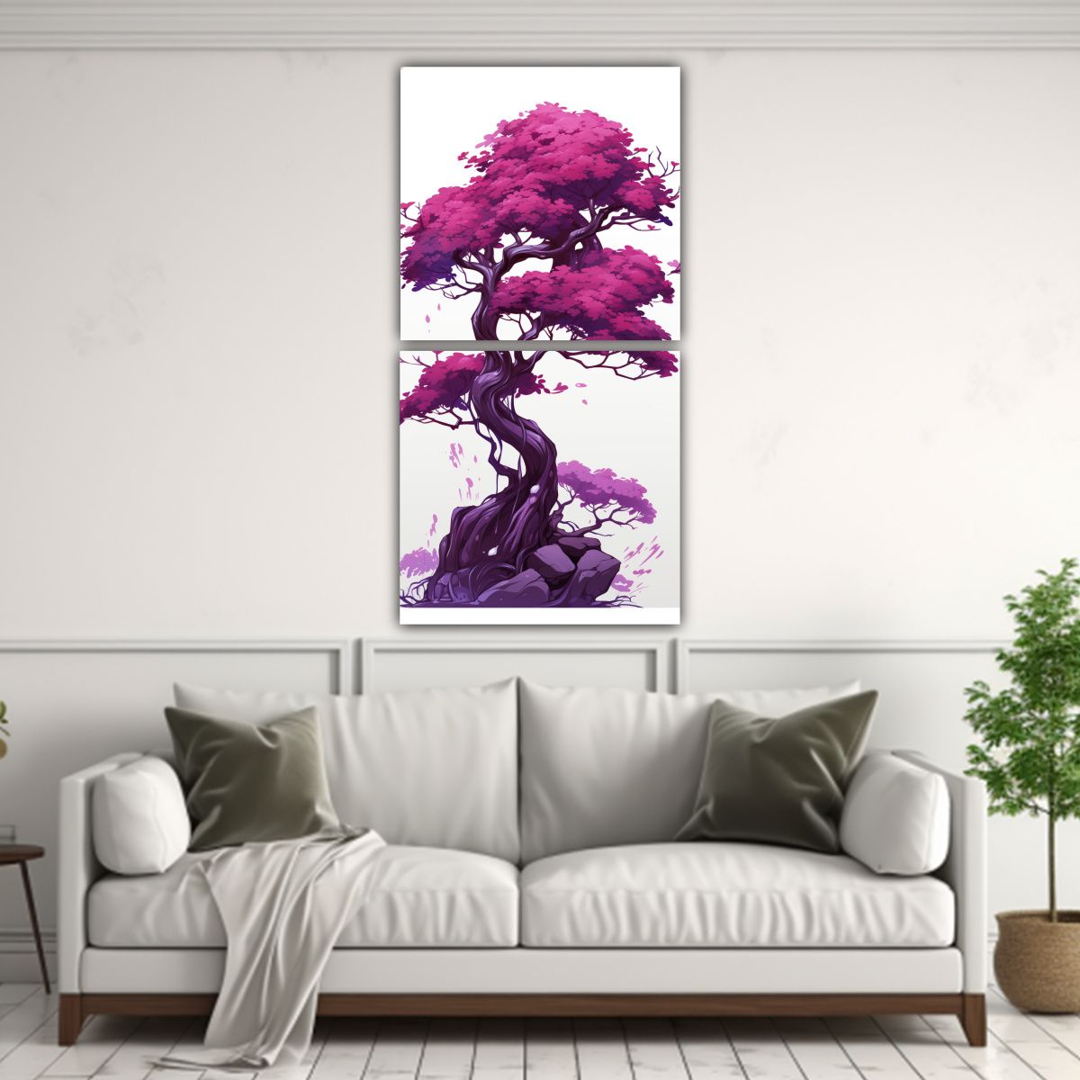 GENERICO - Pintura Decorativa De 2 Artes Abstractas únicas 70x140 Cm