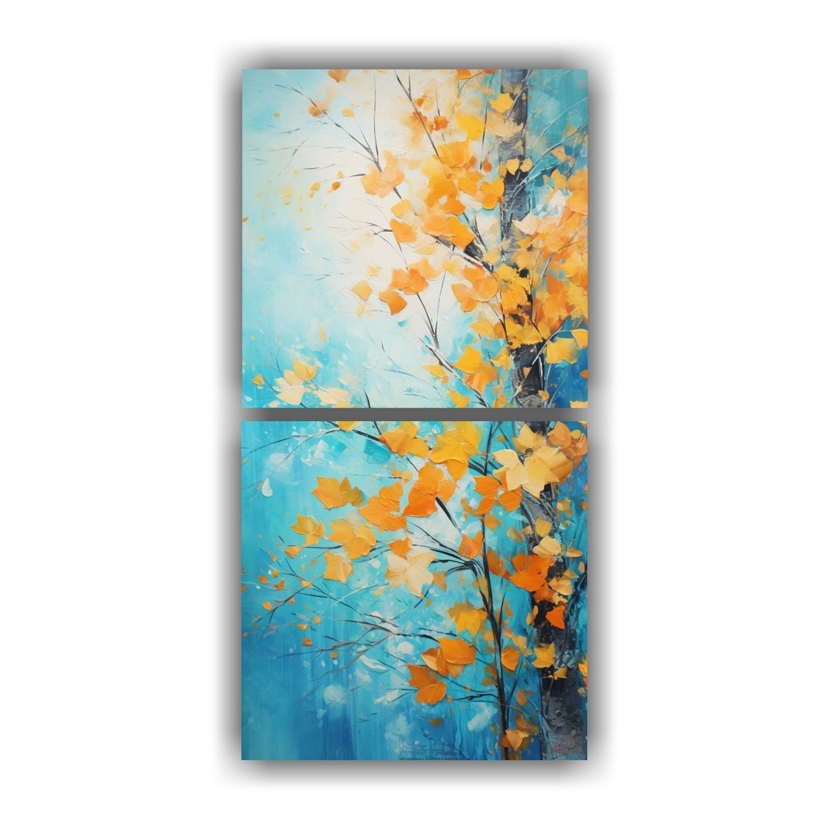 GENERICO - Cuadro Vintage Belleza De Árboles De Arce Set 2 80x160 Cm