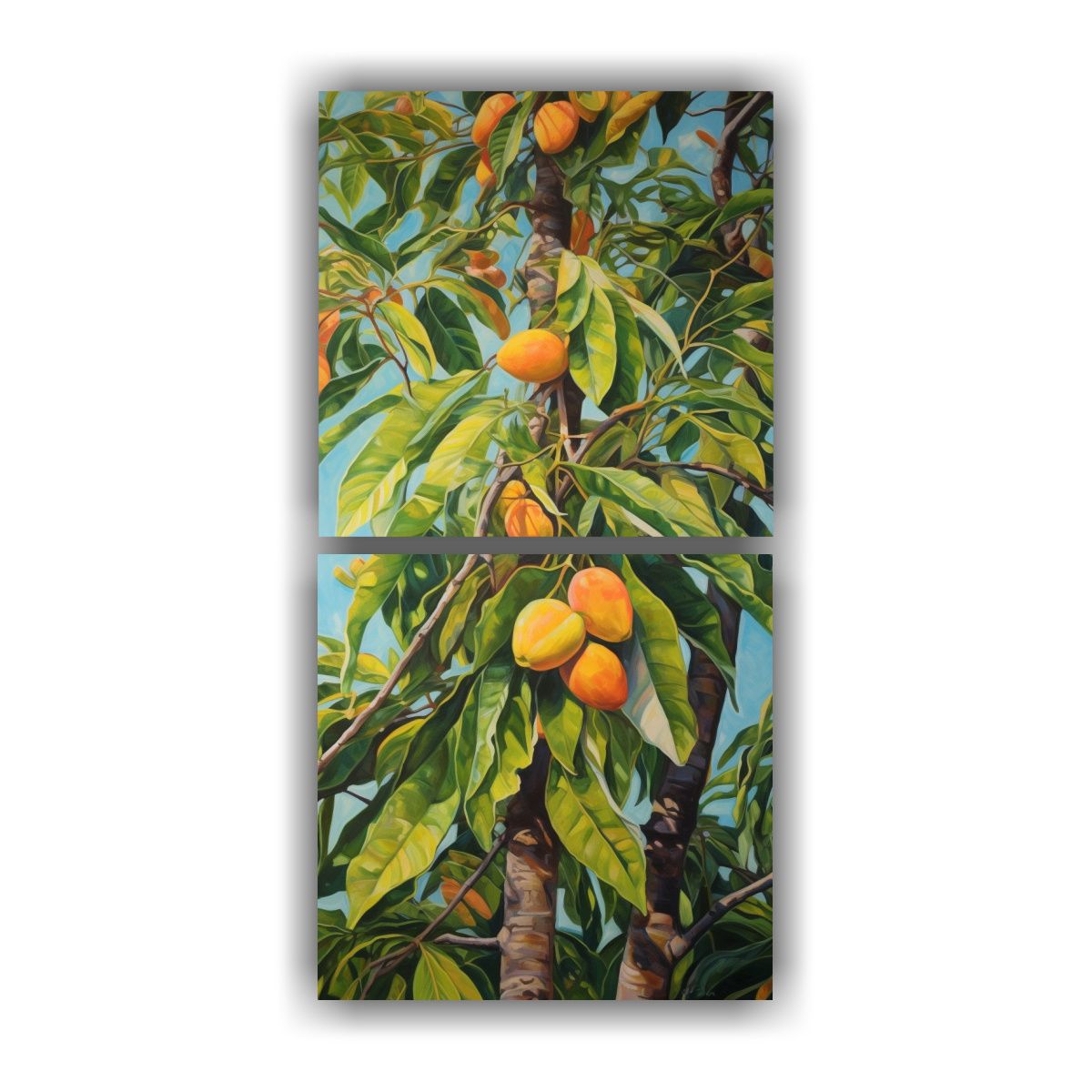 GENERICO - Cuadro Abstracto De árbol De Mango Con Armonía 70x140 Cm