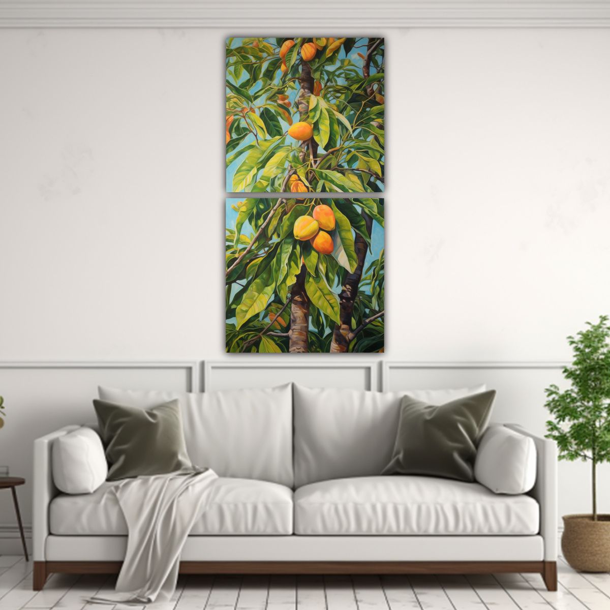 GENERICO - Cuadro Abstracto De árbol De Mango Con Armonía 70x140 Cm