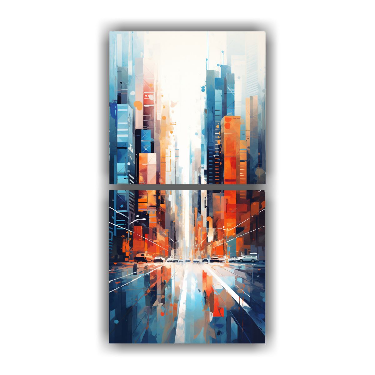 GENERICO - Pinturas Decorativas De Abstracción Urbana En 80x160 Cm