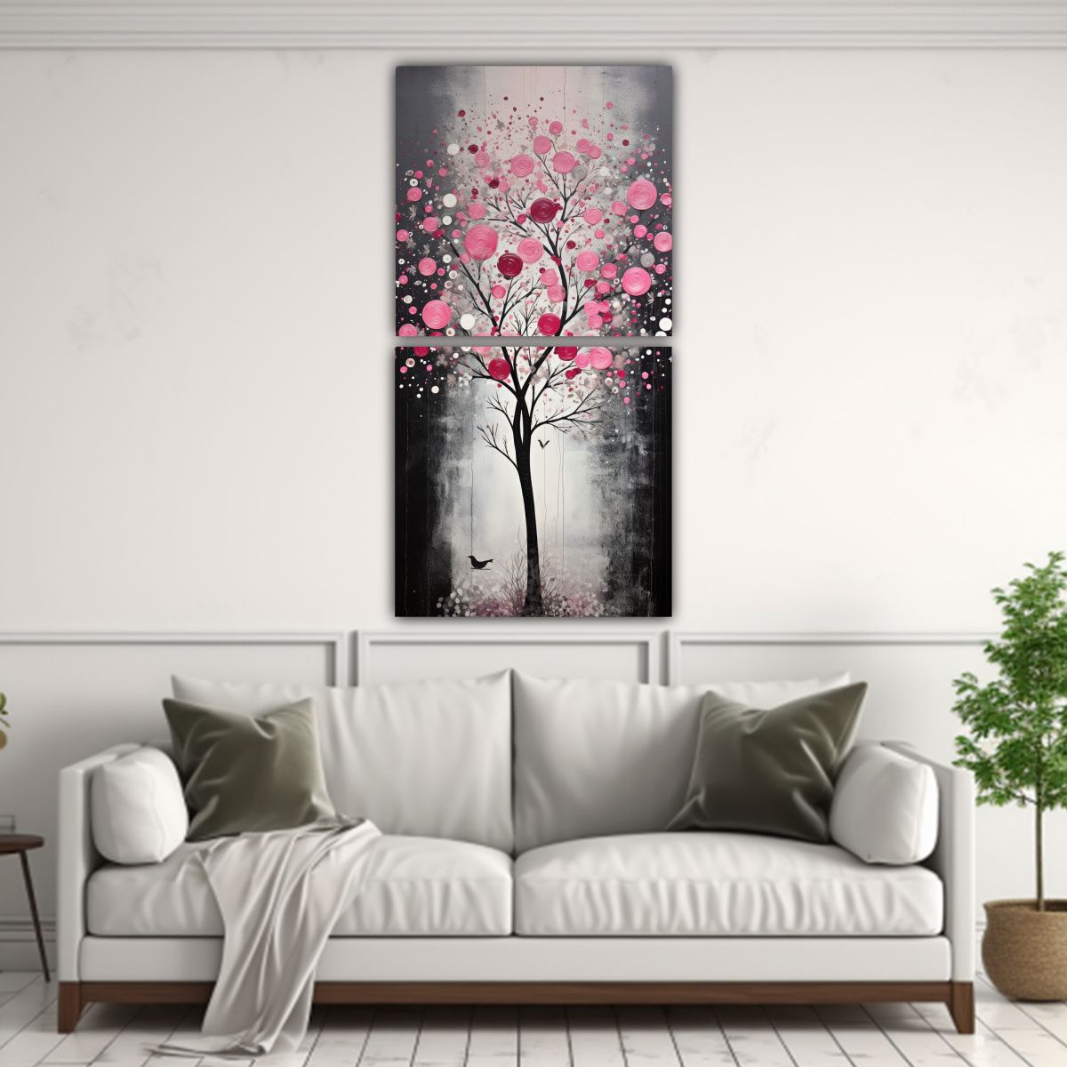 GENERICO - Conjunto 2 Composiciones Dibujo Época árbol 80x160 Cm