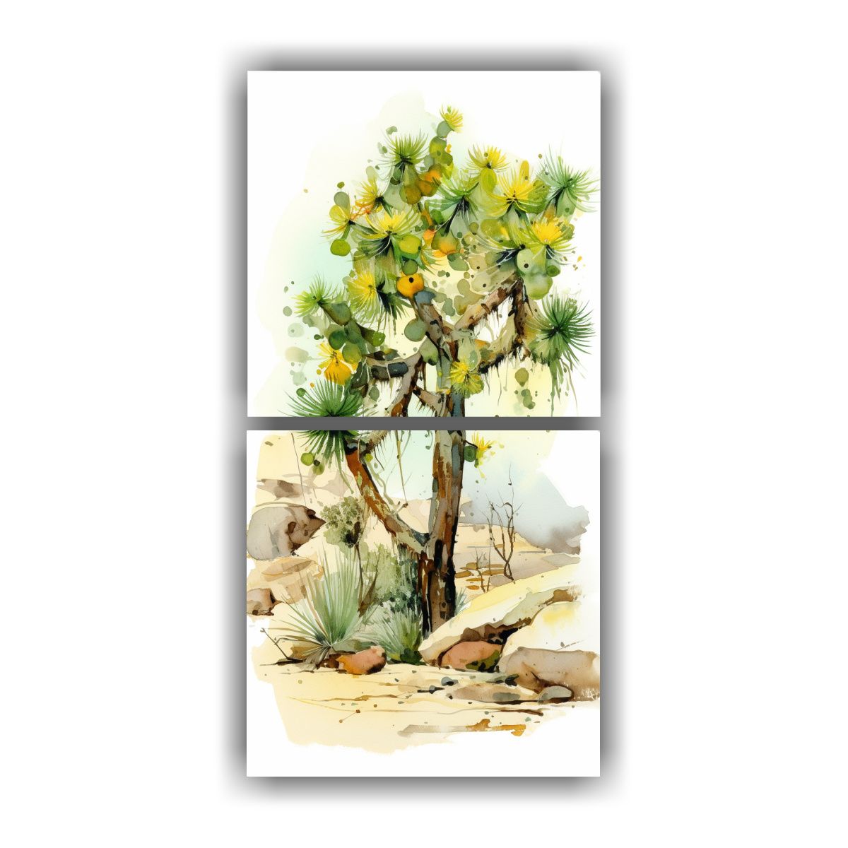 GENERICO - Lienzos Tema Profundidad A Joshua Tree Amarillo Y 80x160 Cm