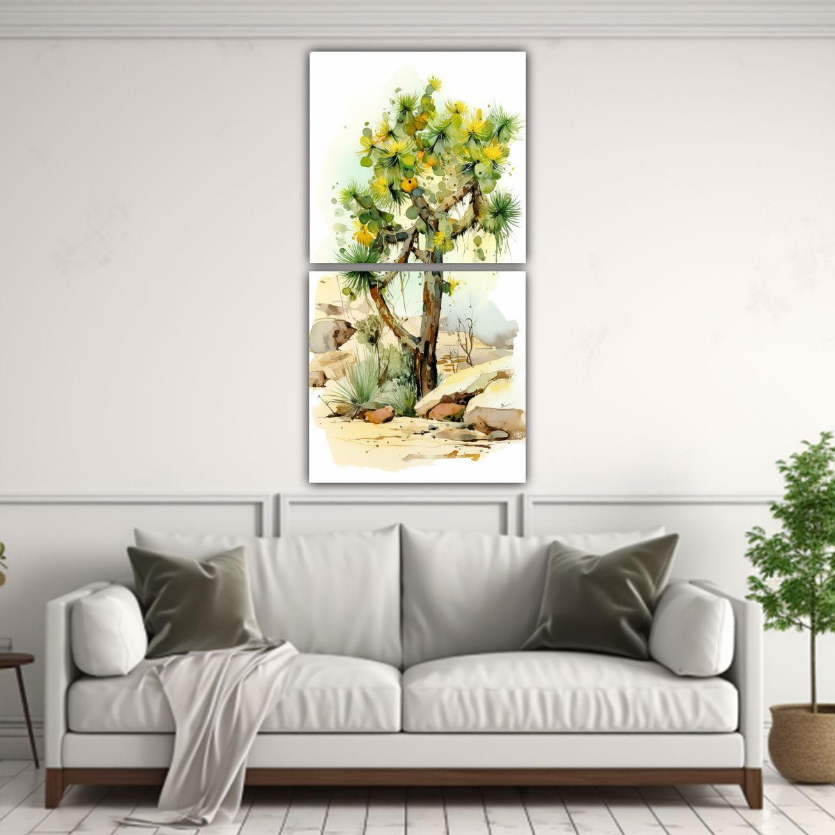GENERICO - Lienzos Tema Profundidad A Joshua Tree Amarillo Y 80x160 Cm