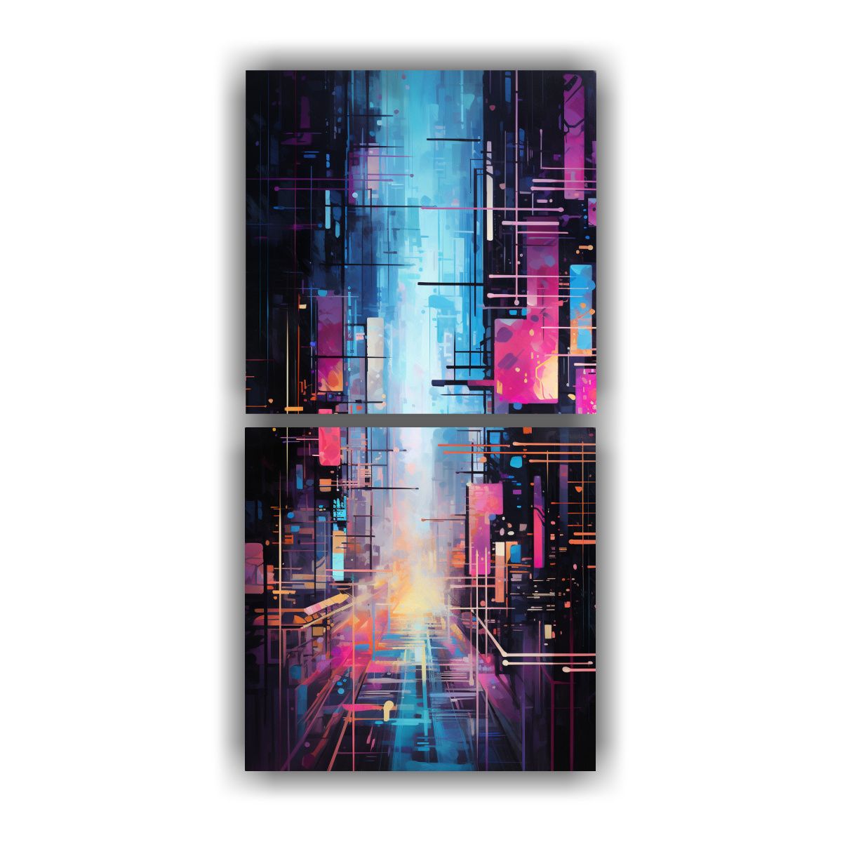 GENERICO - Set 2 Composiciones Impacto Visual Abstracto 70x140 Cm