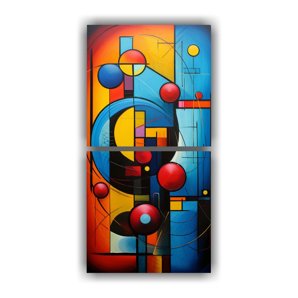 GENERICO - Cuadros Abstractos Colores Cálidos - 70x140 Cm