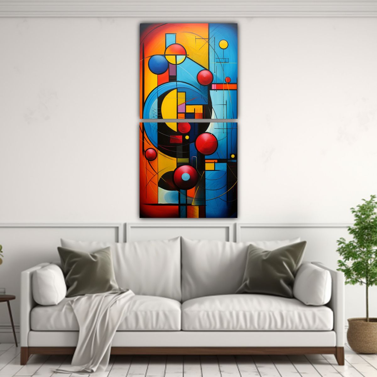 GENERICO - Cuadros Abstractos Colores Cálidos - 70x140 Cm