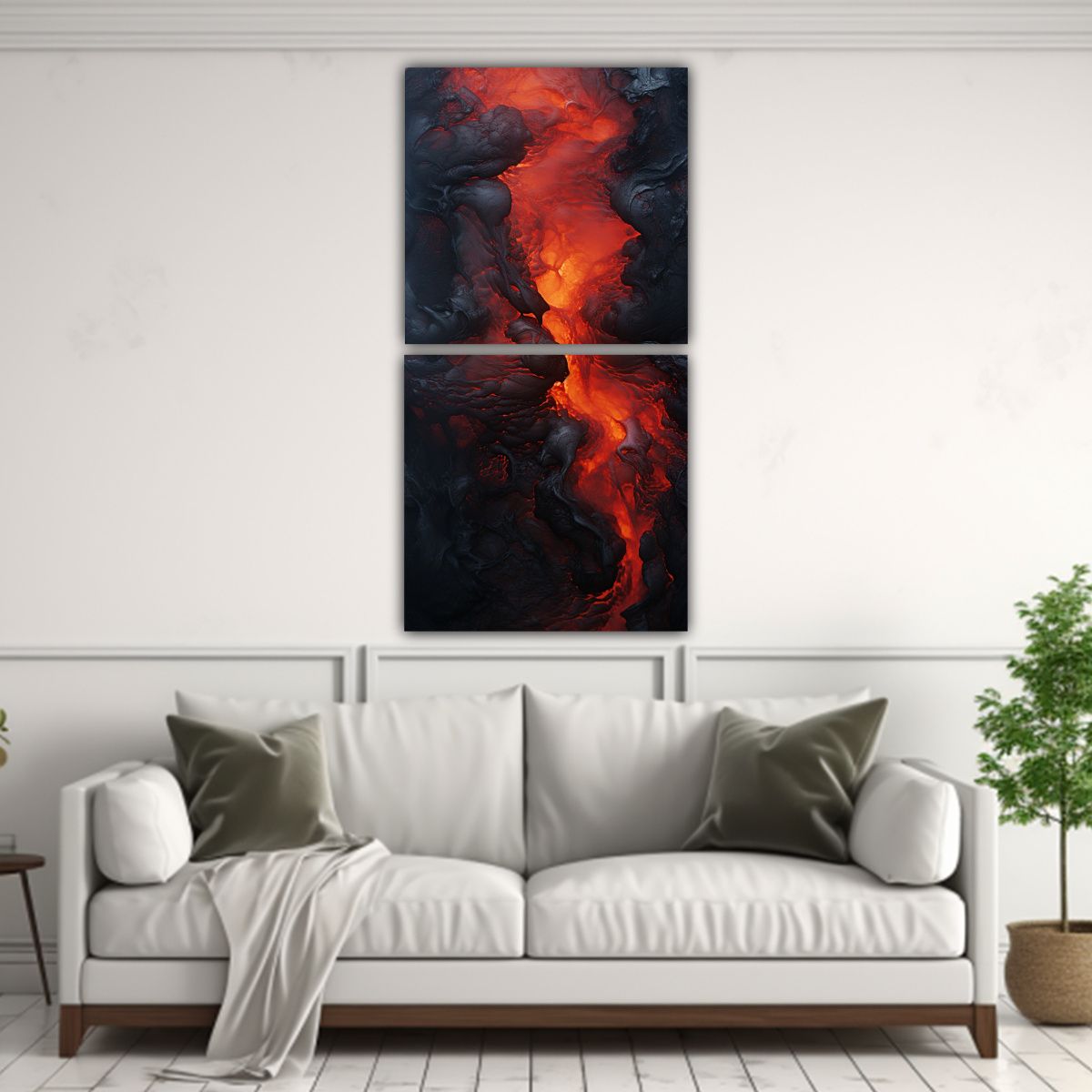 GENERICO - Pintura De Interiores Abstracta Lava Fundida 70x140 Cm