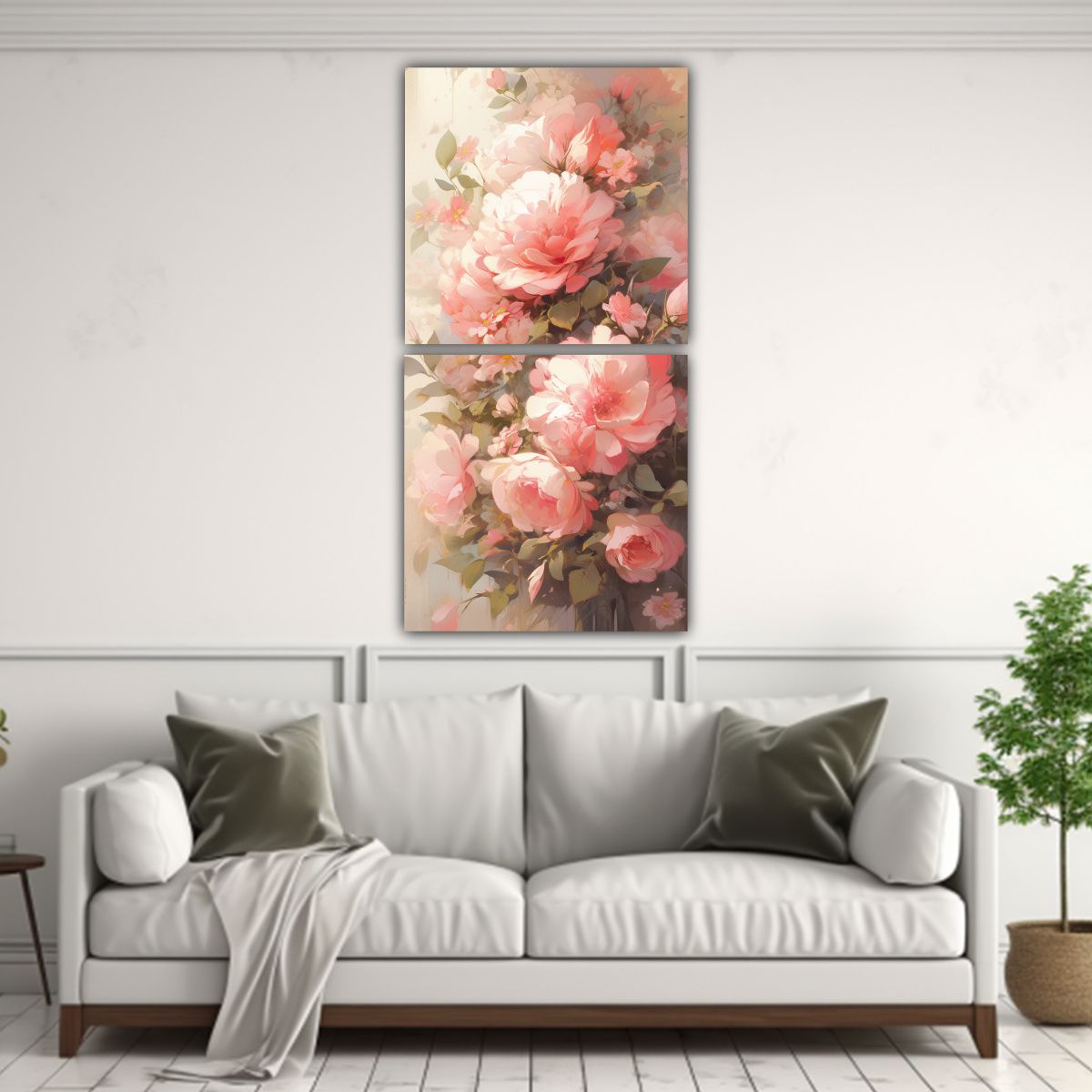 GENERICO - Pintura En Lienzo De Flores Rosadas Estrelladas 70x140 Cm