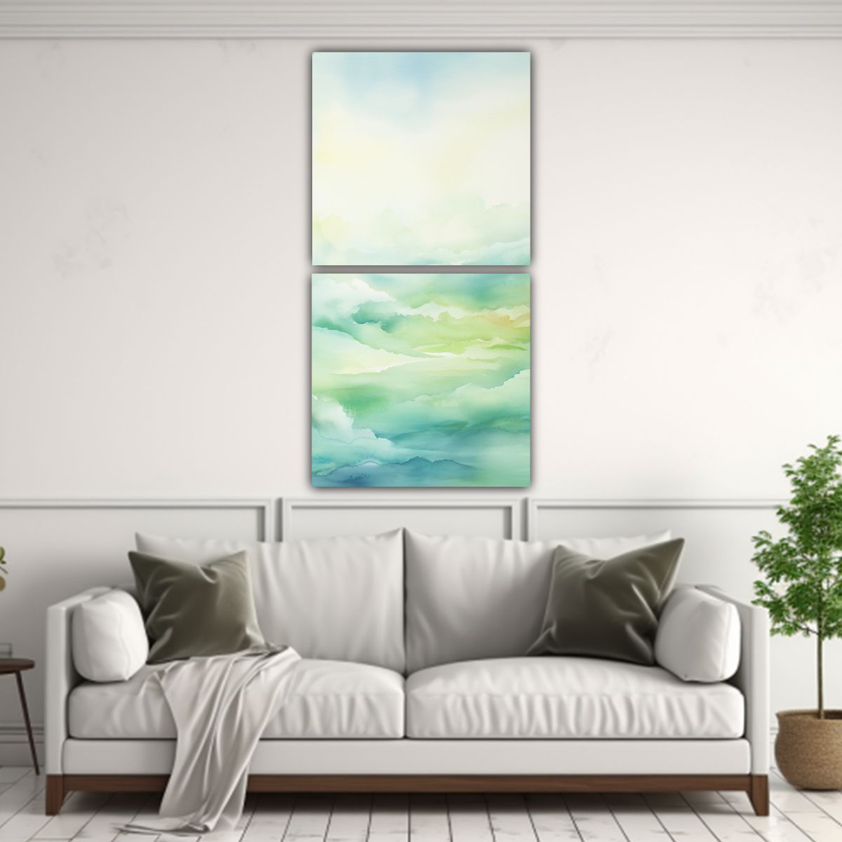 GENERICO - Paisaje Sereno De Colores Abstractos En Cuadros 80x160 Cm