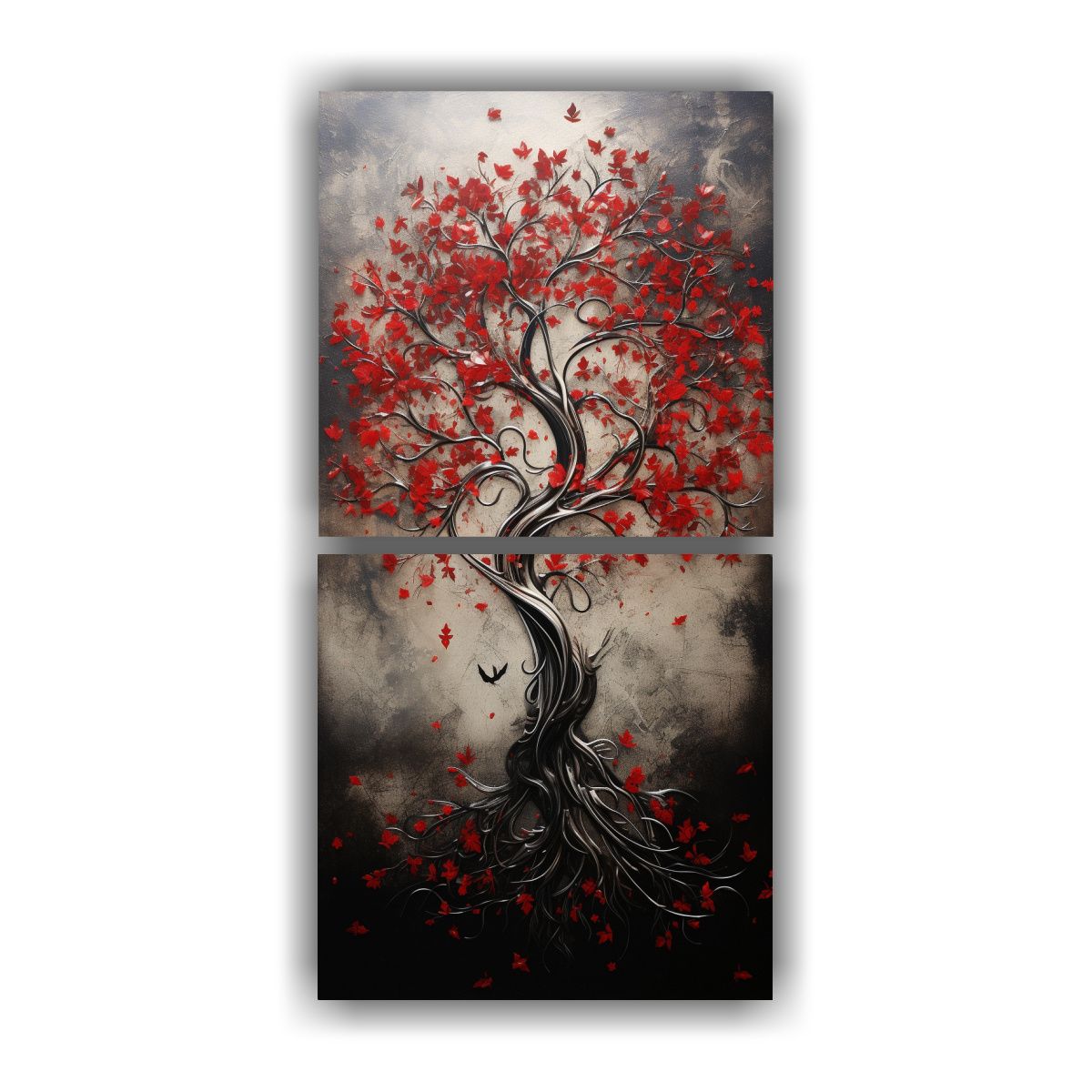 GENERICO - Pinturas Decorativas De árbol En Rojo Y 80x160 Cm