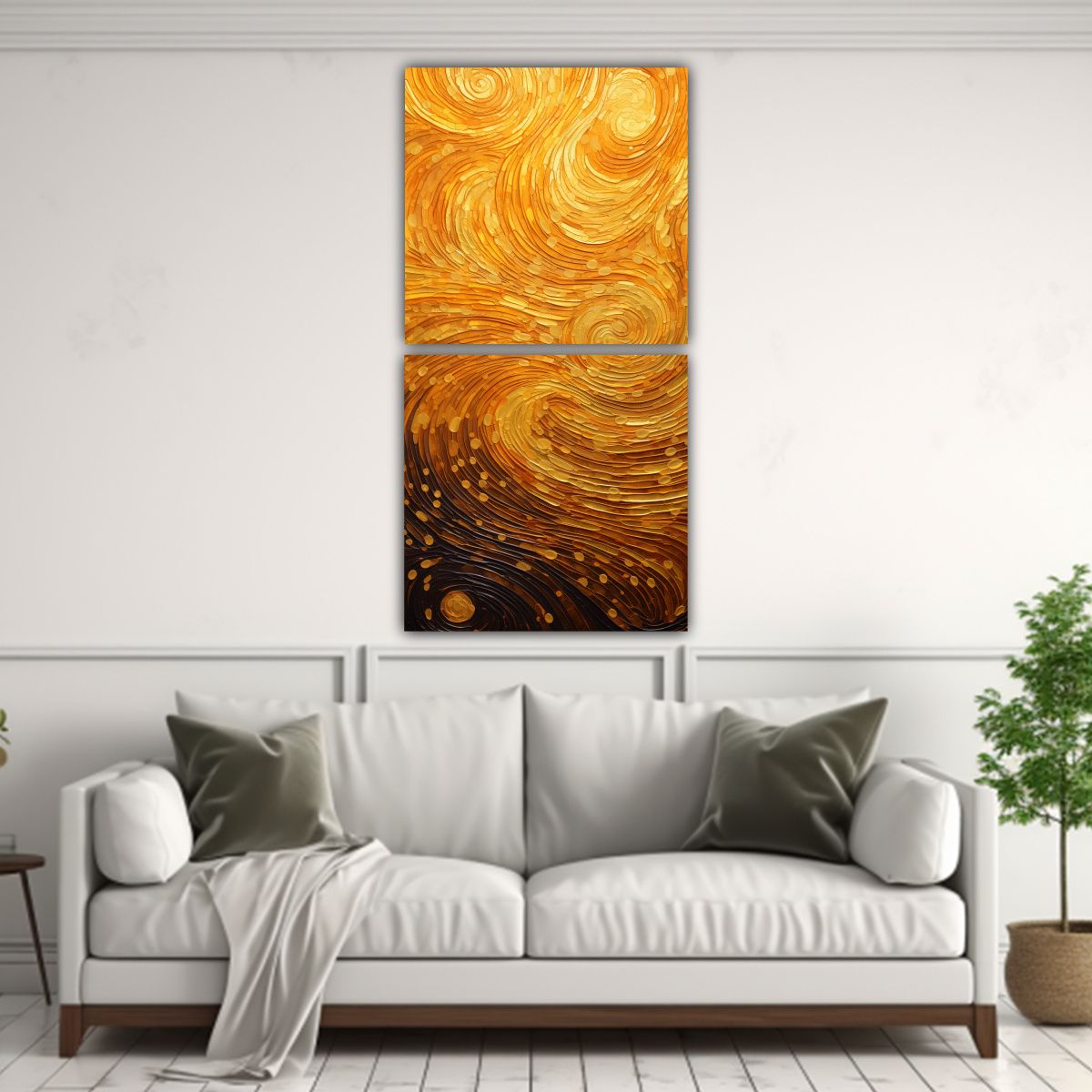 GENERICO - Set 2 Lienzos Conceptuales Luminosos De 80x160 Cm