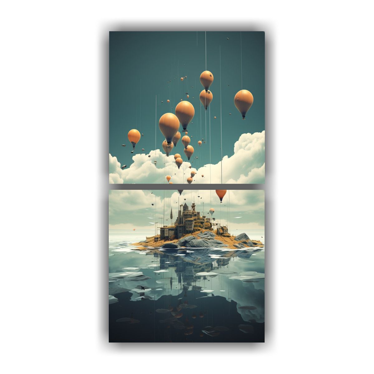 GENERICO - Cuadro Decorativo Surrealista A Todo Color Con 70x140 Cm