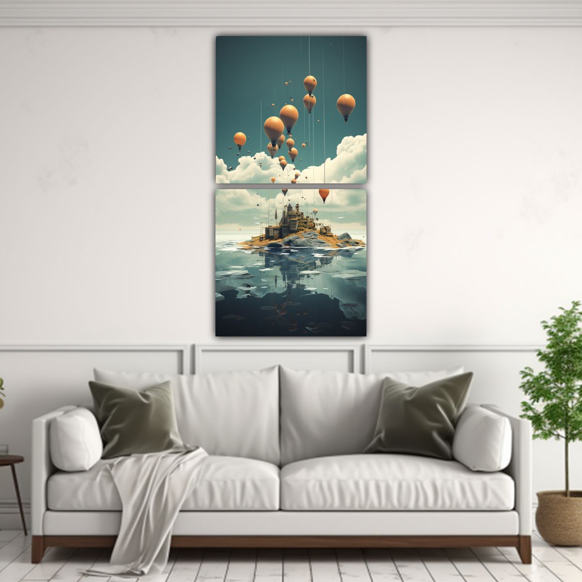 GENERICO - Cuadro Decorativo Surrealista A Todo Color Con 70x140 Cm