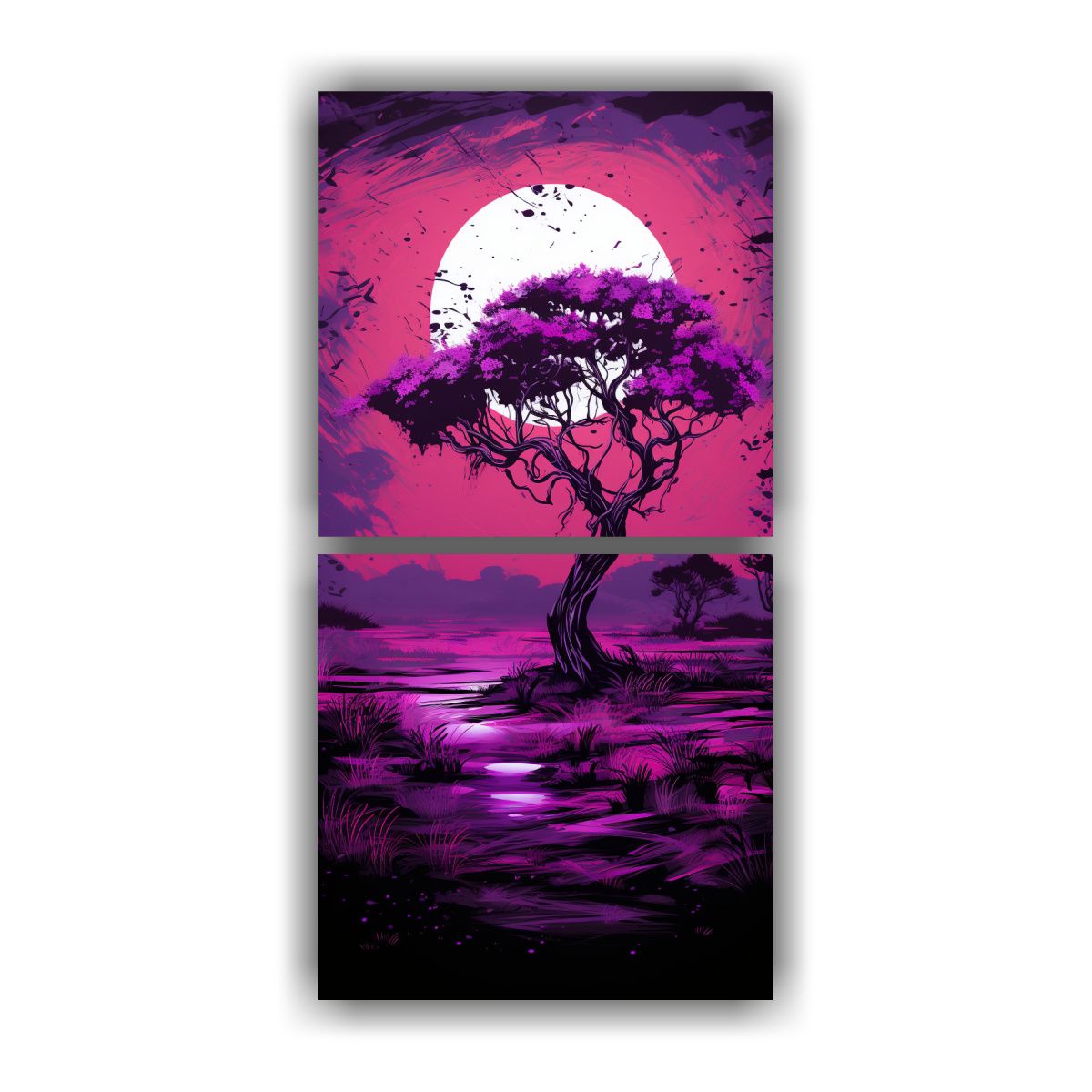 GENERICO - Lienzo De Tela Composición Equilibrada De 70x140 Cm