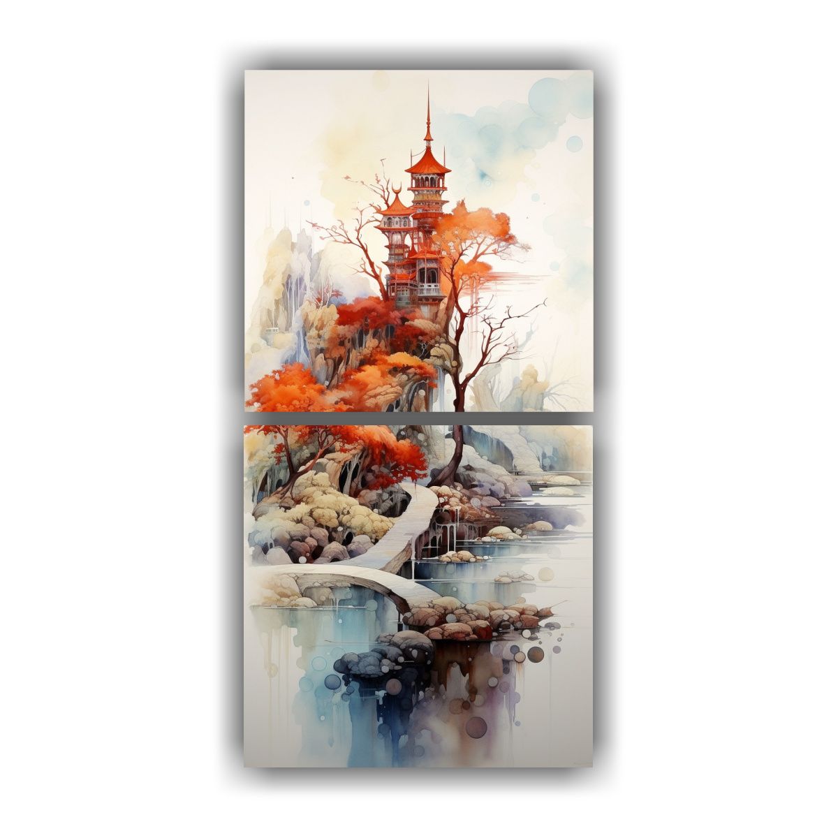 GENERICO - Pinturas Abstractas En Acuarela Para Decoración 70x140 Cm