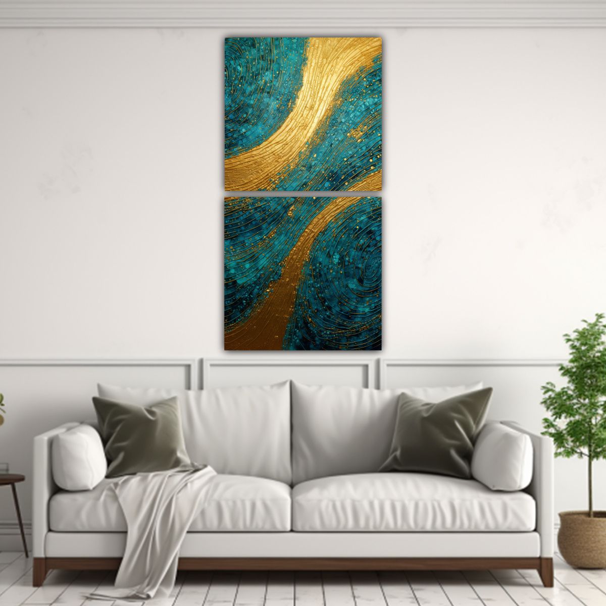 GENERICO - Dos Cuadros Forma Sensibilidad Artística En El 80x160 Cm