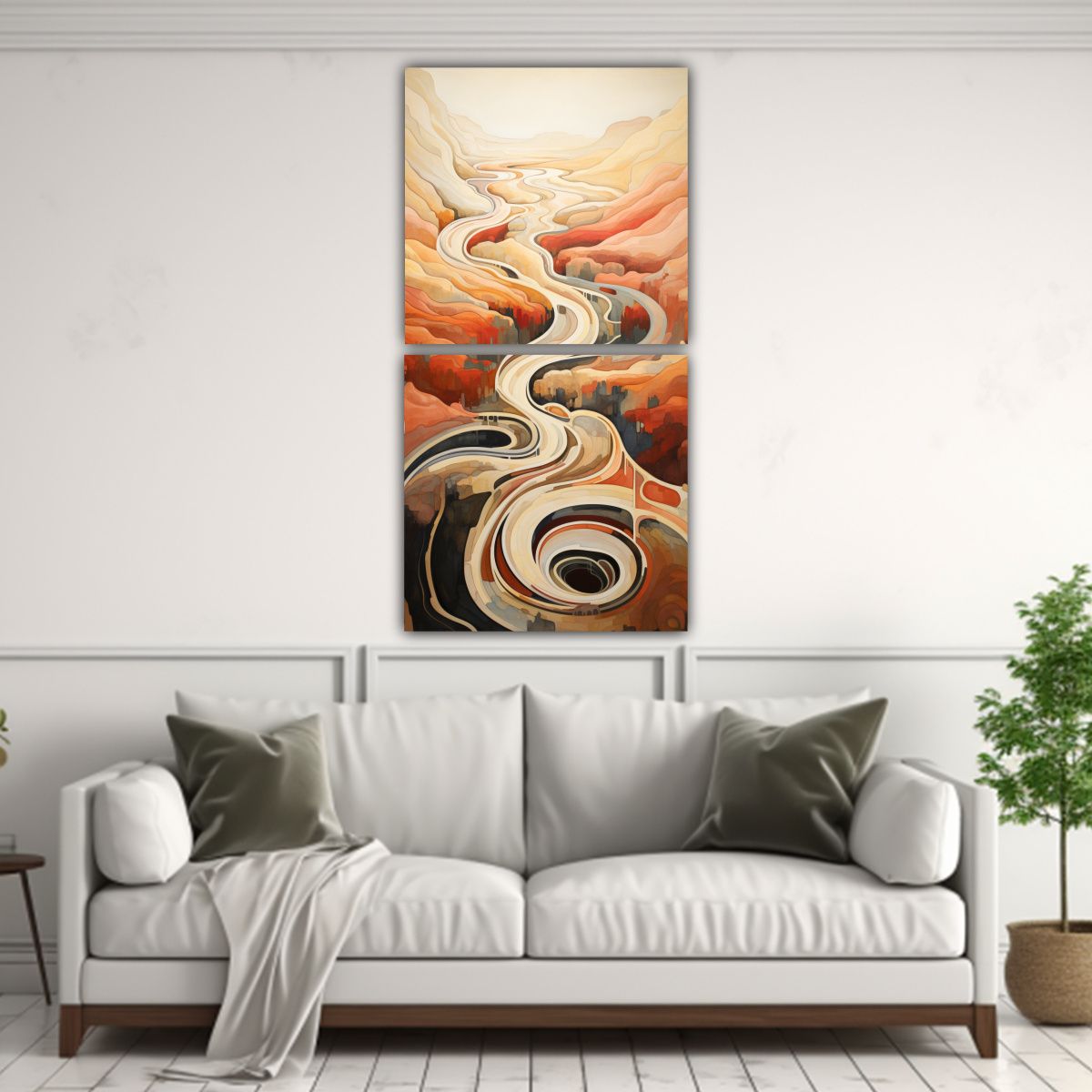 GENERICO - Cuadro Acuarela Dormitorio Espíritu Abstracto 80x160 Cm