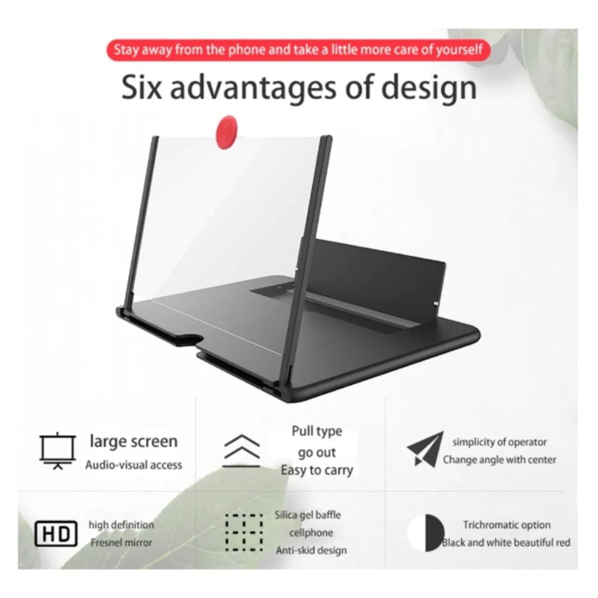 GENERICO - Lupa Para Celulares Amplificador Vídeo Pantalla Móvil