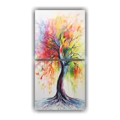 GENERICO - Cuadro Abstracto Inspirador De Dos Artes Pintura 70x140 Cm