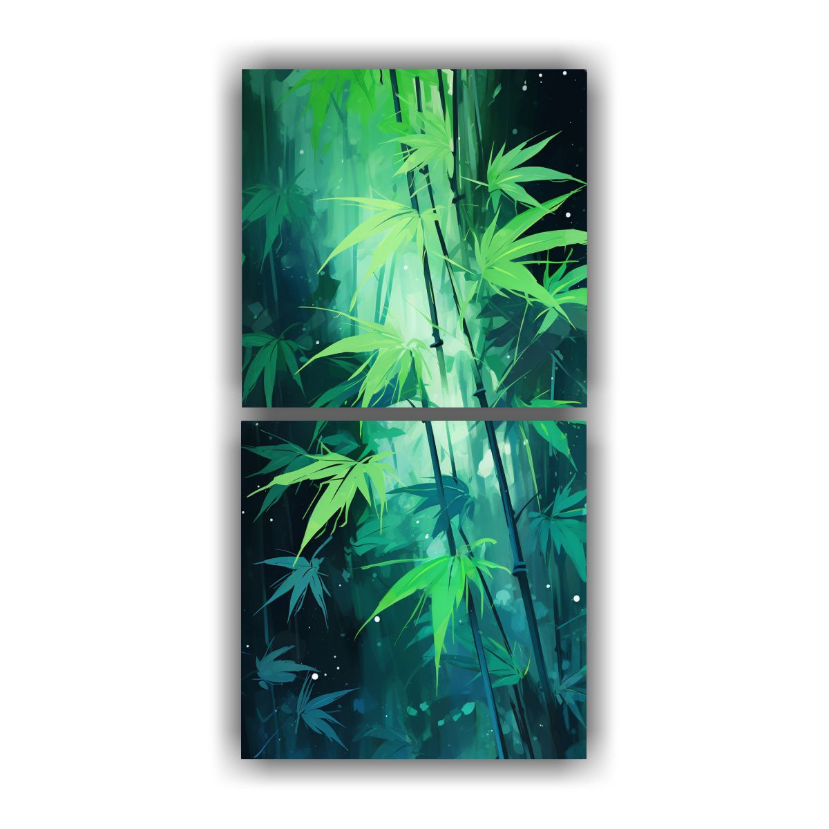 GENERICO - Artes De Pared De Bambú En Tonos Verdes Neonoir 80x160 Cm