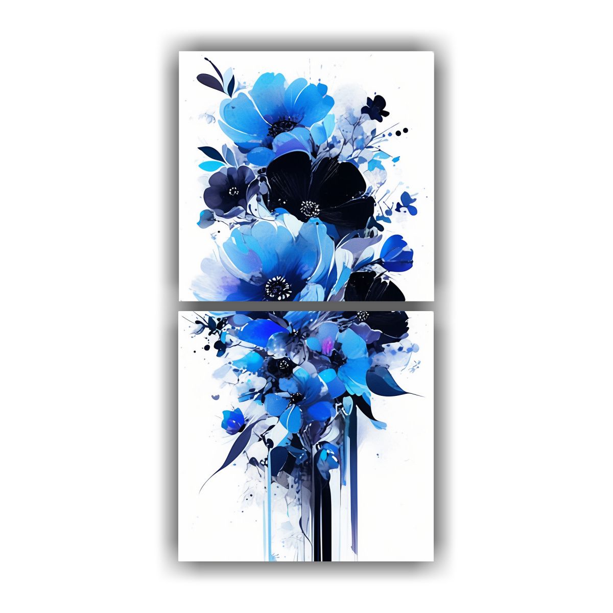 GENERICO - Conjunto 2 Artes Inspiración Llamativo Negro Y 70x140 Cm