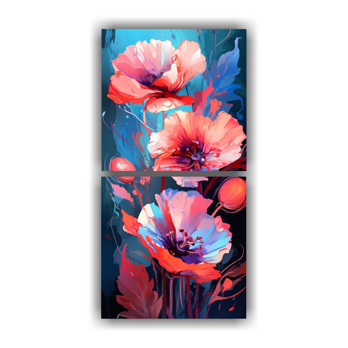 GENERICO - Pinturas Decorativas En Bastidor Dos Telas En 80x160 Cm