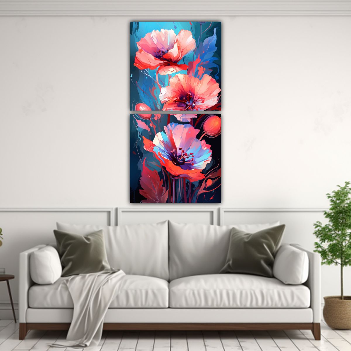 GENERICO - Pinturas Decorativas En Bastidor Dos Telas En 80x160 Cm