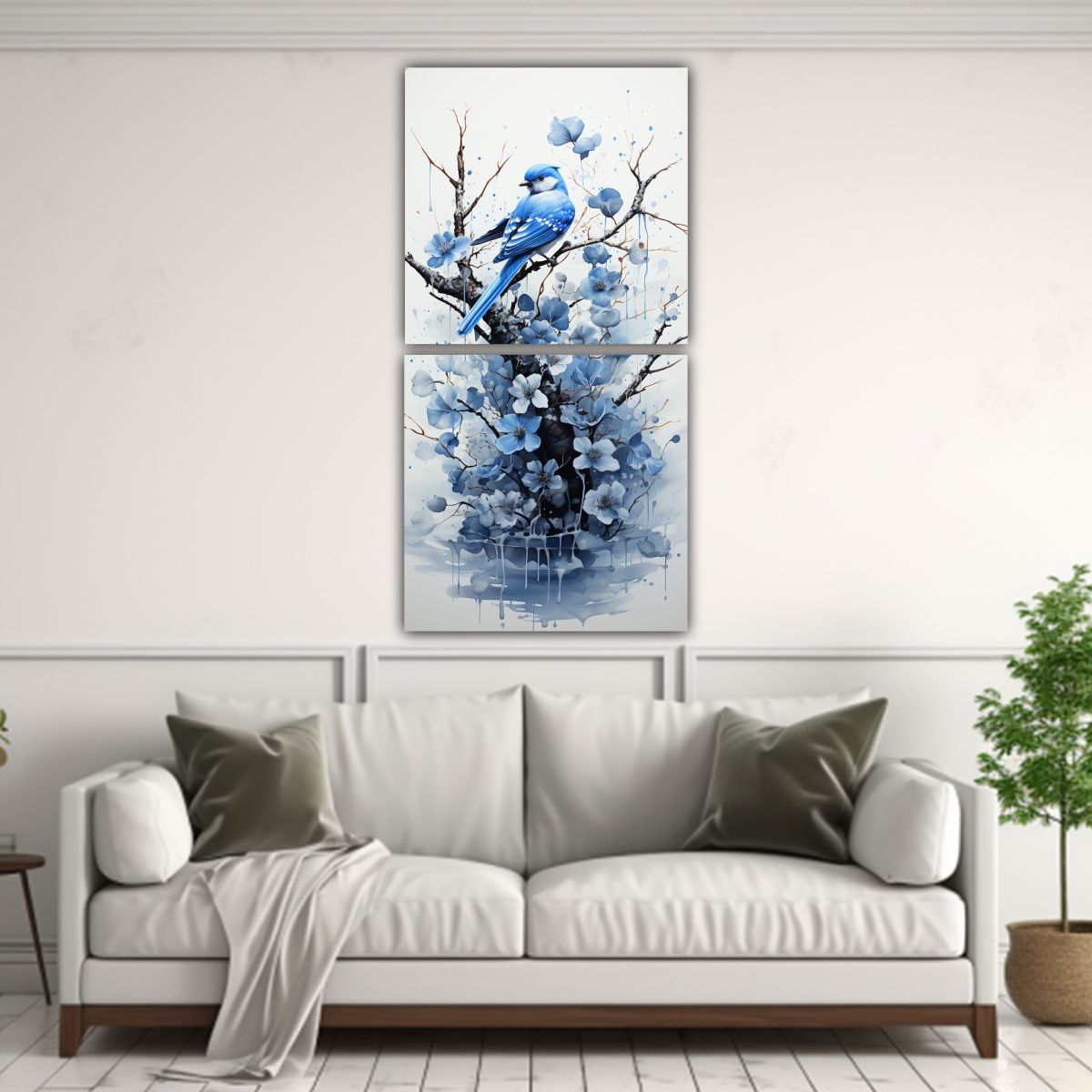GENERICO - Set 2 Lienzos Patron Intenso Modernidad Árbol 70x140 Cm