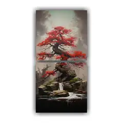 GENERICO - Conjunto 2 Telas En Bastidor Dibujo Abstracto 70x140 Cm