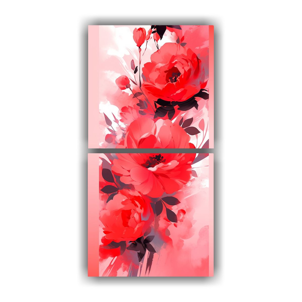 GENERICO - Conjunto 2 Acuarelas Elegantes Rojo Y Rosa 80x160 Cm