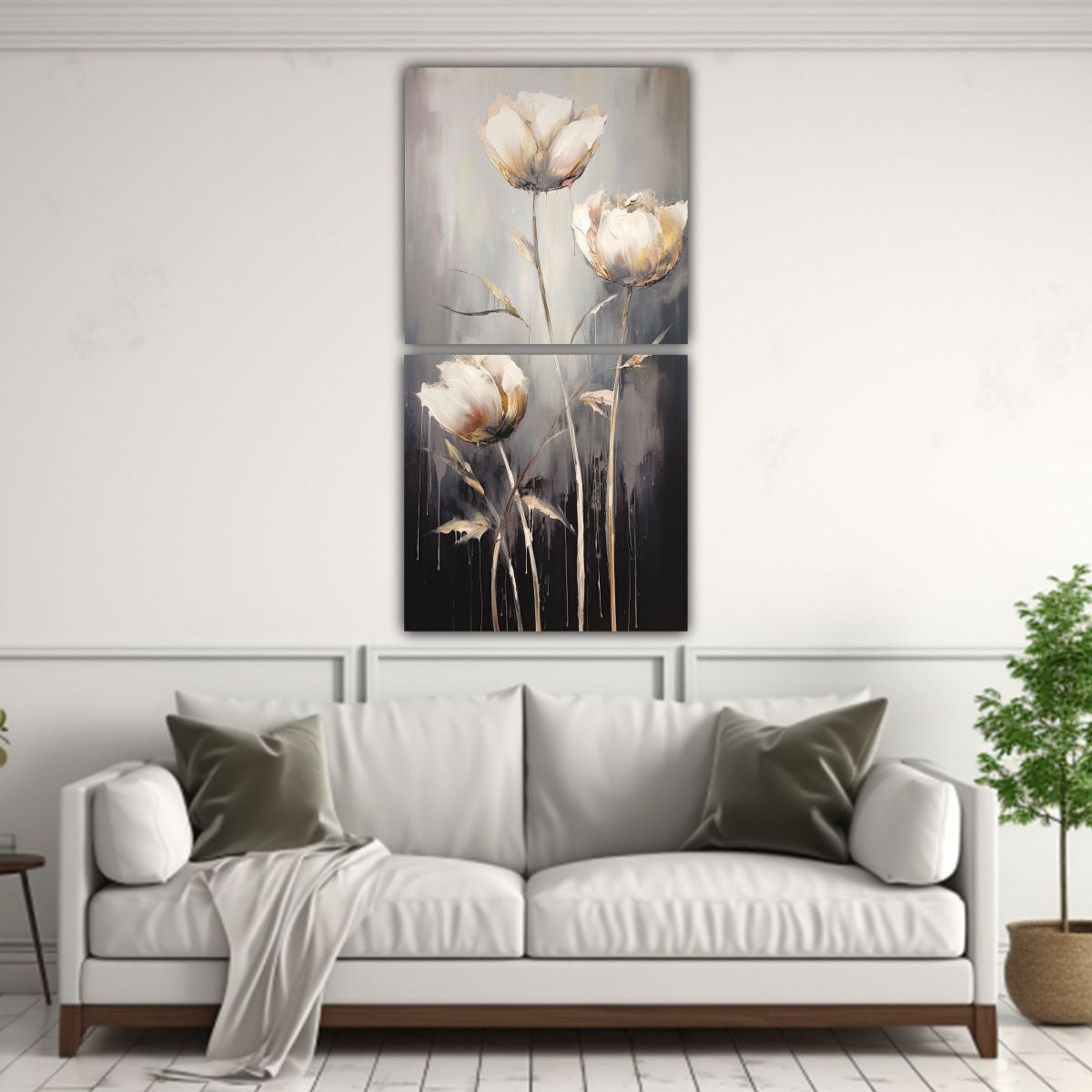 GENERICO - Conjunto De 2 Telas En Bastidor Imagen Luminosa 70x140 Cm