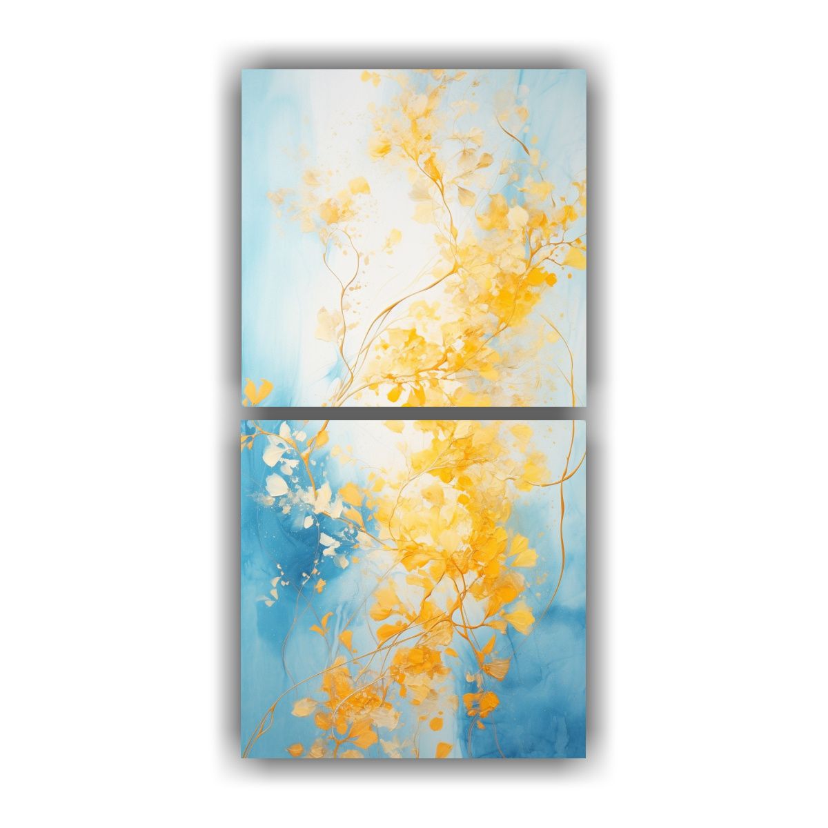 GENERICO - Cuadro De Pared En Amarillo Y Dorado Estilo 80x160 Cm