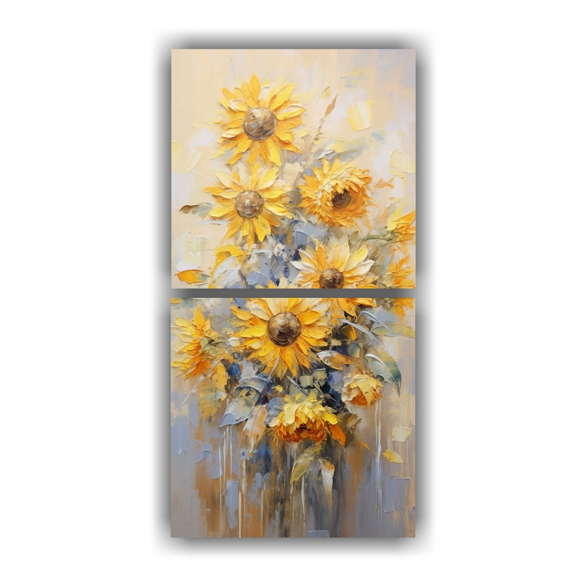 GENERICO - Pintura De Lienzo De Girasoles Dorados En Estilo 80x160 Cm
