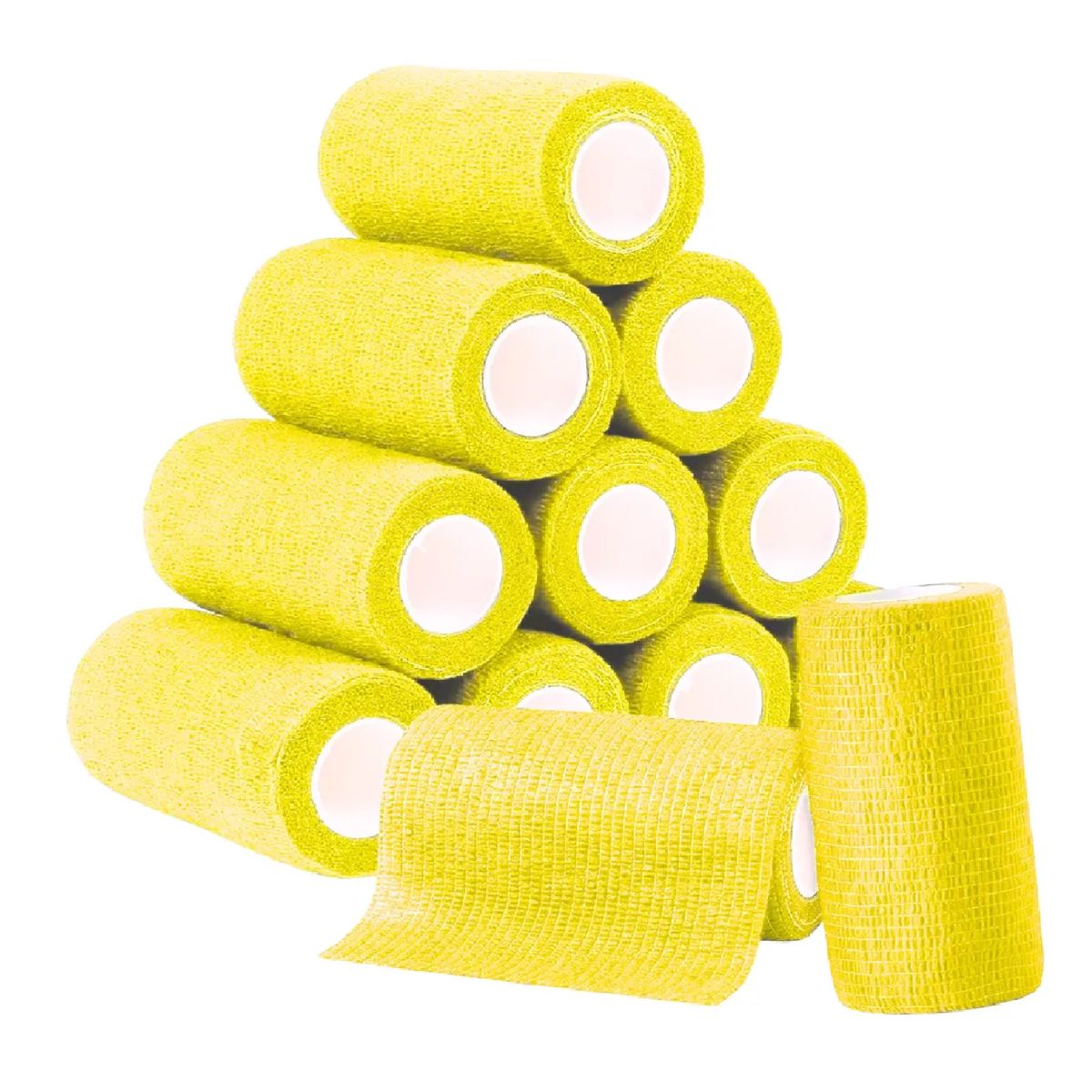 GENERICO - Pack X12 Venda Coban Cinta Para Vendaje Deportes 75mm X 450cm Amarilla