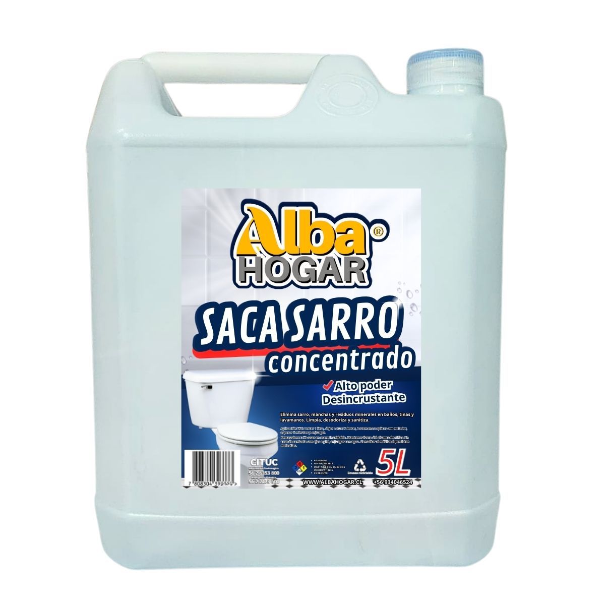 GENERICO - Desincrustante Saca Sarro Concentrado Alba Hogar Antisarro 5 Litros