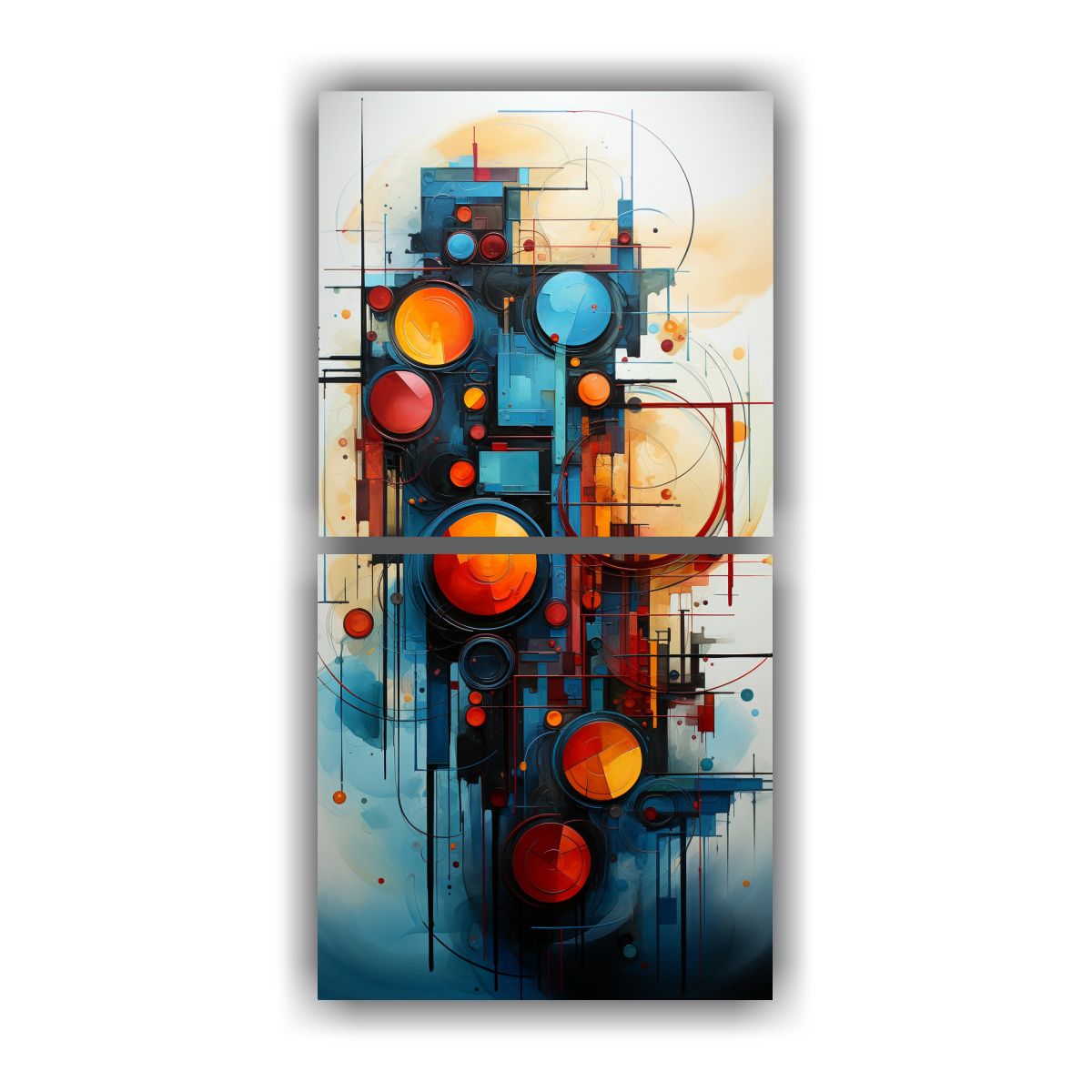 GENERICO - Pinturas Abstractas Pop Art En Bastidor Impreso 80x160 Cm