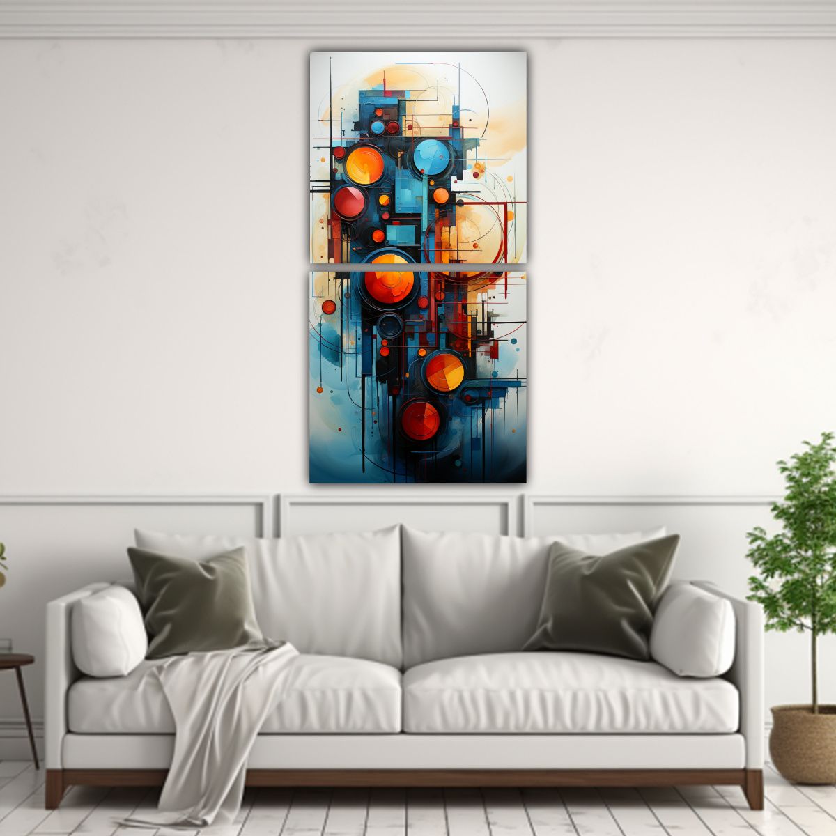 GENERICO - Pinturas Abstractas Pop Art En Bastidor Impreso 80x160 Cm