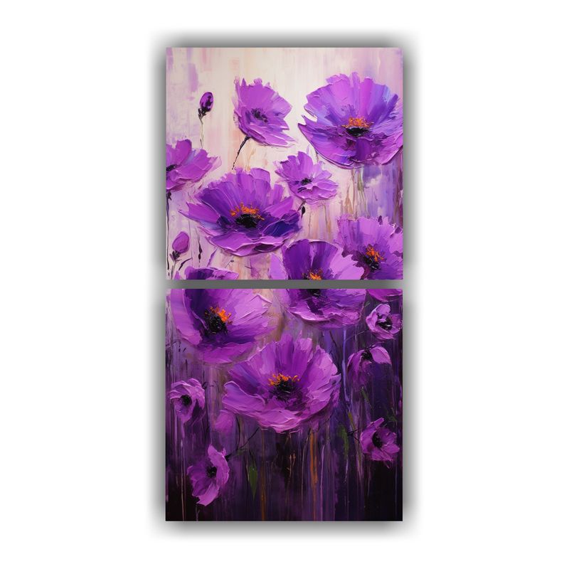 GENERICO - Cuadro De Líneas Finas Multicolor Estilo Purple 80x160 Cm