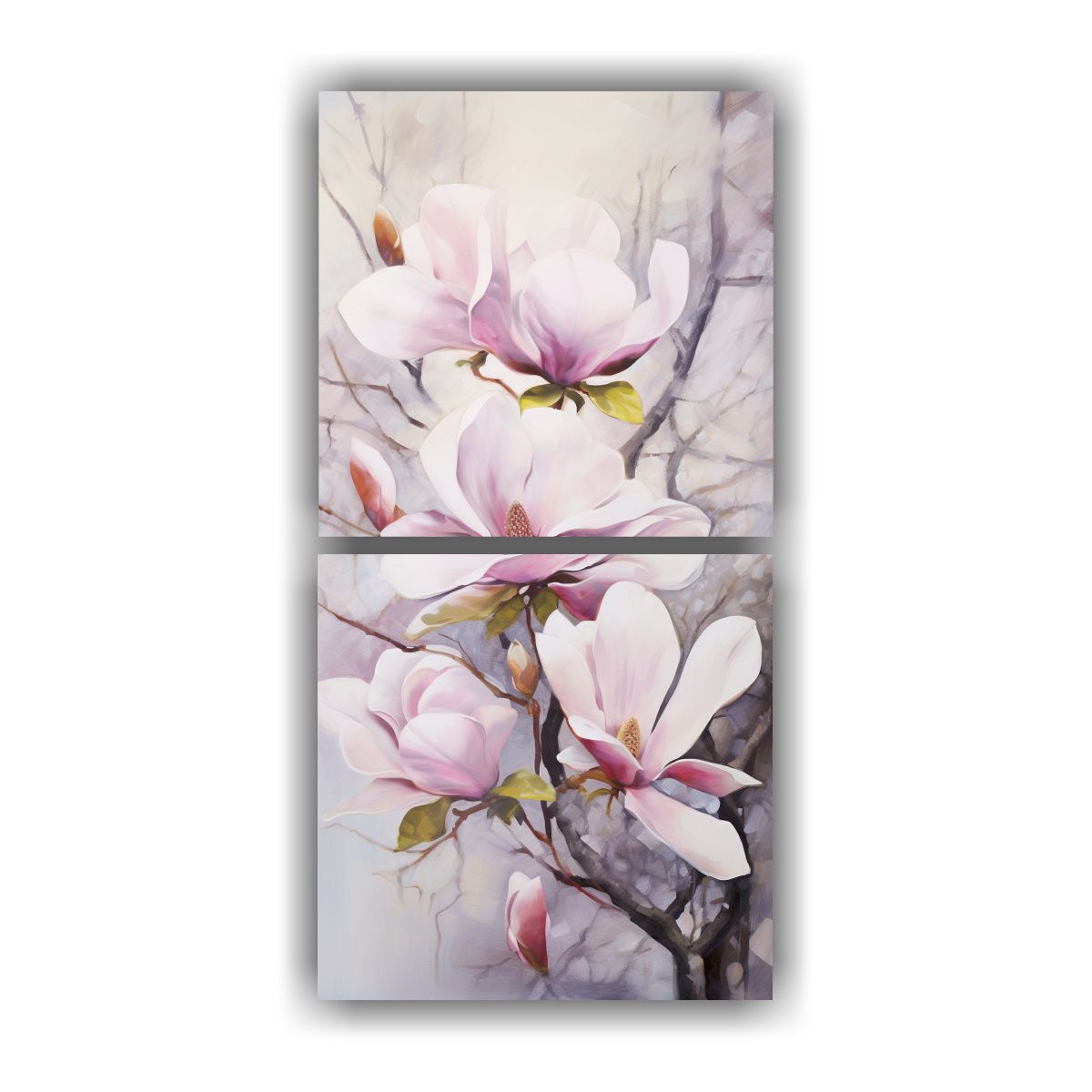 GENERICO - Lienzos Minimalistas Inspiradores De Magnolias En 80x160 Cm