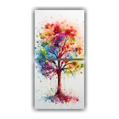 GENERICO - Pintura Mural Abstracta De Árbol De Acebo En 80x160 Cm