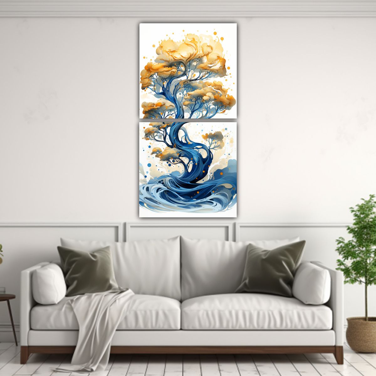 GENERICO - Cuadro Cuadro Textura Árbol De Enebro Dorado Y 70x140 Cm