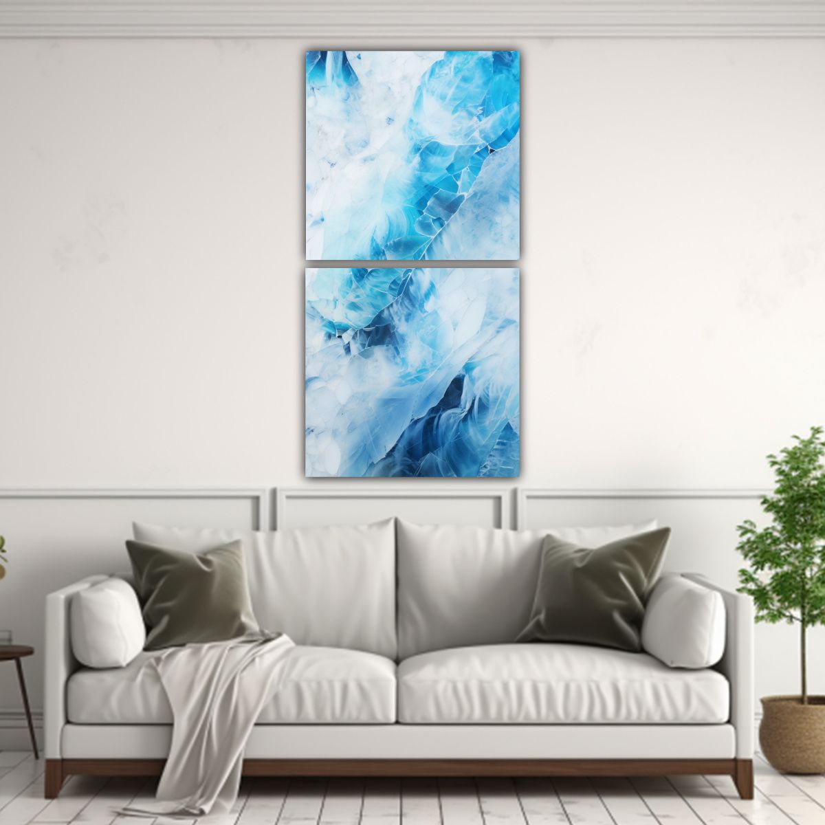 GENERICO - Cuadros Impresos Con Patrones Invernales De Hielo 70x140 Cm